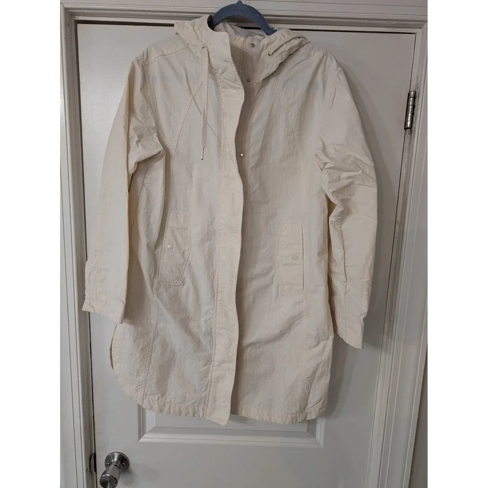 Athleta Womens XXS Everywhere Anorak Rain Jacket Lightweight Hooded cream‎